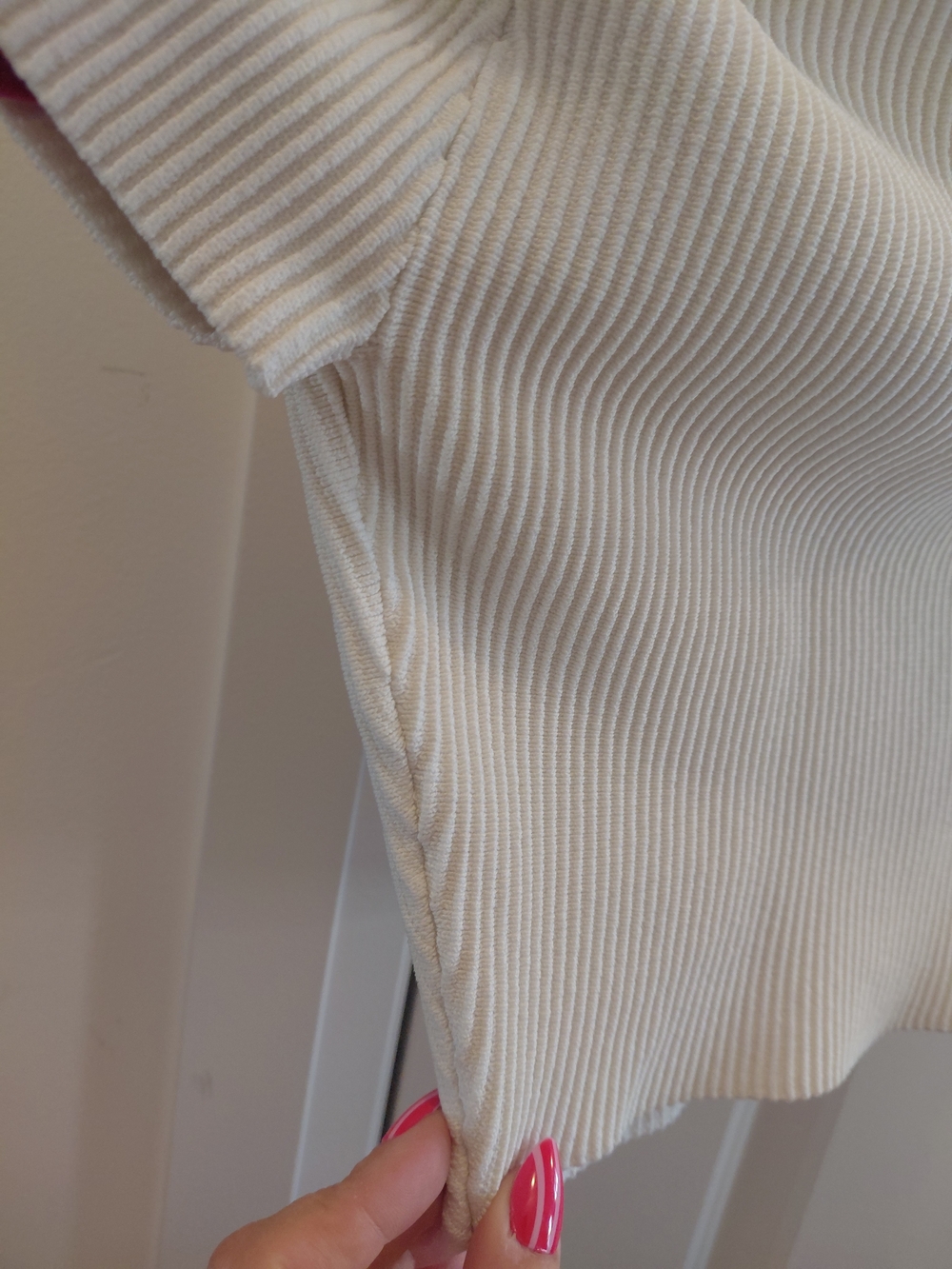 Babaton White Ribbed Square-Neck Short Sleeve - Picture 4 of 4